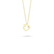 Engin Gold 14k Altın Tektaş Balık Kolye