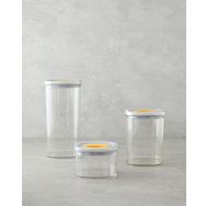 English Home Adly Plastik 3 Parça Saklama Kabı 700 ml – 1,4 L – 2 L Yeşil-Krem