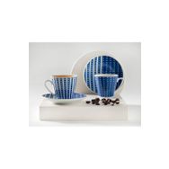 English Home Bellis Porselen 4 Parça 2 Kişilik 80 ml Lacivert Kahve Fincan Takımı