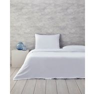English Home Comfy Plain Beyaz Lacivert Çift Kişilik Nevresim Takımı