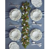 English Home Pleasant Yeşil Mavi 24 Parça 6 Kişilik Porselen Yemek Takımı