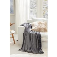 English Home Royal Glow Varak Baskılı Super Soft Antrasit 130x170 cm Tv Battaniye