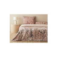 English Home Sweet Spring Dijital Baskılı Soft Cotton Gül Kurusu Çift Kişilik Nevresim Takımı