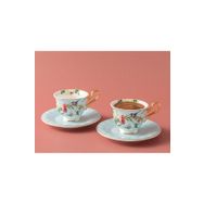 English Home Vanilla Porselen 2'li 90 ml Açık Mavi Kahve Fincan Takımı