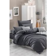 Enlora Home Freshcolor Füme Çift Kişilik Düzrenk %100 Doğal Pamuk Nevresim Takımı