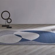 Enza Home 1.60x2.30 cm Mavi Bej Amorf Polyester ve Viskon Halı