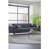 Enza Home 13009 Pavia 3'lü Yataklı, Kadife Dokulu, Gri Koltuk