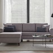 Enza Home 14506 Maris Bej Sol Kadife Dokulu Yataklı Köşe Takımı