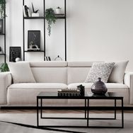 Enza Home 15602 Milos Buklet Beyaz Üçlü Koltuk