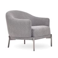 Enza Home 18104 Petra Metal Kadife Dokulu Açık Gri Berjer