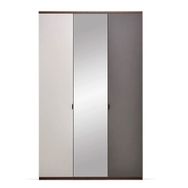 Enza Home Cordell 136x222 cm Gri Beyaz ve Ceviz 3 Kapaklı Dolap