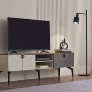 Enza Home Cordell 180x56 cm Beyaz Gri ve Ceviz TV Sehpası