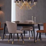 Enza Home Dorian 160-200x90 cm Ceviz Ahşap Desenli Masa