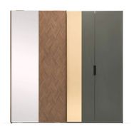 Enza Home Dorian 219x222 cm Mat Gri Gold Ahşap Dolap