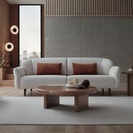 Enza Home Hera 16007 Beyaz Dokuma Kumaş 3'lü Koltuk+Berjer