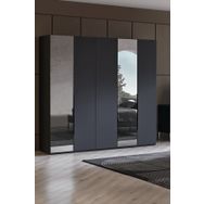Enza Home Legato 5 Kapaklı Siyah Gardrop