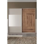Enza Home Loreto 240 cm Sürgü Kapaklı Ceviz Gardrop