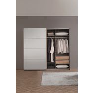 Enza Home Polka Sürgü Kapaklı Koyu Gri Gardrop
