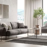 Enza Home Varena 55902 Vizon Keten Dokulu 3'lü Yataklı Koltuk+Berjer