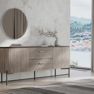 Enza Home Varena Konsol+Sabit Yemek Masası+4 Adet Metal Ayaklı Sandalye