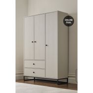 Enza Home YTSGRPIST-11694959 Kalinsta 3 Kapaklı Beyaz Gardrop