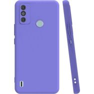 Eonaks Tecno Spark 6 Go Kamera Korumalı Silikon Rubber Arka Kapak Lila Kılıf