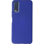 Eonaks Vivo Y20 Kamera Korumalı Silikon Rubber Arka Kapak Lacivert Kılıf