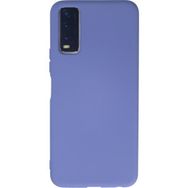 Eonaks Vivo Y20 Kamera Korumalı Silikon Rubber Arka Kapak Lila Kılıf