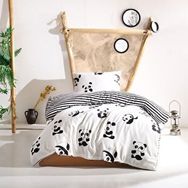 Eponj Home B&W Panda Tek Kişilik Nevresim Takımı