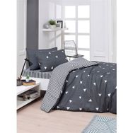 Eponj Home EP-025992 Üçgen Gri Kolay Ütülenir Tek Kişilik Nevresim Takımı