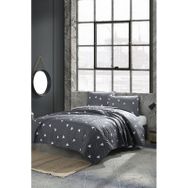 Eponj Home EP-025996 Kapitone Tek Kişilik Üçgen Gri Yatak Örtüsü Seti