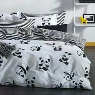 Eponj Home Mature Çift Kişilik Panda Siyah Nevresim Takımı