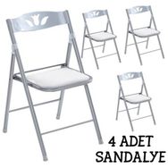 Eportatif 1055 Beyaz Renk 4 Adet Katlanır Mutfak Sandalyesi