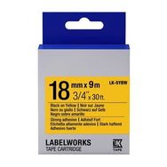 Epson C53S655010 LK-5YBW 18 mm Siyah Sarı Muadil Güçlü Yapışkanlı Etiket Kartuşu