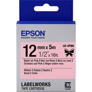 Epson LK-4PBK Pembe Üzerine Siyah Orjinal Etiket