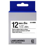 Epson LK-4WBN C53S654021 12 mm Siyah Beyaz Muadil Standart Etiket Kartuşu