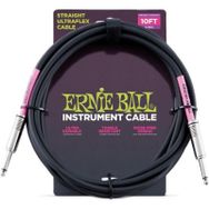 Ernie Ball P06048 Düz Siyah 3 m Enstrüman Kablosu