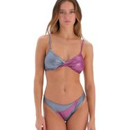 Eros 24SW85026EST Takçık Kaplı Sabit Askılı Fuşya Gri Bikini
