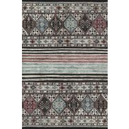 Esdeh Şal Desen Pamuk Taban Antrasit 140x200 Yıkanabilir Dekoratif Halı