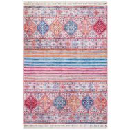 Esdeh Şal Desen Pamuk Taban Kiremit 140x200 Yıkanabilir Dekoratif Halı