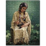Eski Kucağında Tilki Kızılderili Kız Çocuğu Görseli 120 Puzzle