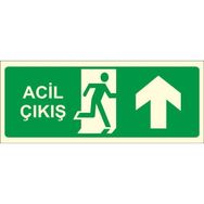 Este Uyarı Levhaları Acil Çıkış Yukarı Fotolümen Uyarı Levhası
