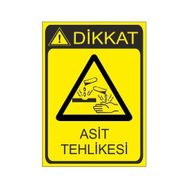 Este Uyarı Levhaları Asit Tehlikesi 25x35 cm Uyarı Levhası