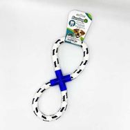 Euro Dog Beyaz Mavi 25 cm Sekiz Şeklinde Diş Kaşıma İpi Köpek Oyuncağı