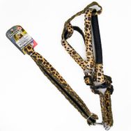 Euro Dog Leopar 20 mm 120 cm Köpek Uzatma Tasması ve Göğüs Tasması Takımı