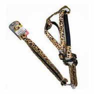 Euro Dog Leopar 25 mm 120 cm Köpek Uzatma Tasması ve Göğüs Tasması Takımı