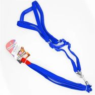 Euro Dog Mavi 15 mm 115 cm Köpek Uzatma Tasması ve Göğüs Tasması Takımı