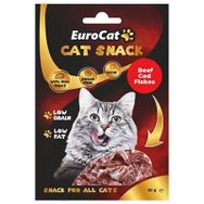 Eurocat 50 gr Tahılsız Şekersiz Kurutulmuş Et Cat Beef Cod Flakes Kedi Ödülü