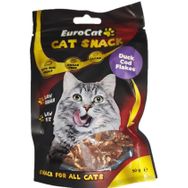 Eurocat 50 gr Tahılsız Şekersiz Kurutulmuş Et Cat Duck Cod Flakes Kedi Ödülü