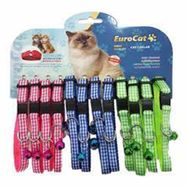 Eurocat Renkli Ekoseli Çıngıraklı 12'li Kedi Boyun Tasması